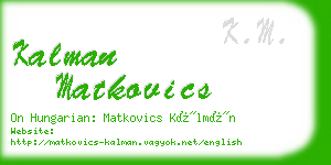kalman matkovics business card